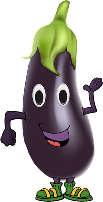aubergine - légume - alimentation - smiley émoticône émoji cartoon clipart illustration - artémotic