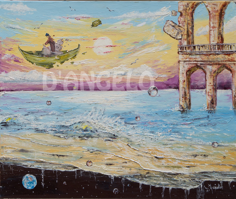 "Régénérance" Huile toile en lin 55 x 46 cm