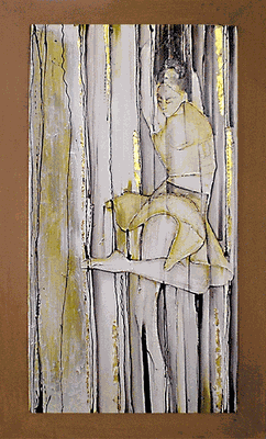 V "Die Tänzerin":  Acryl auf Holz gerosteter Rahmen  90 x 160 cm  I  VERKAUFT