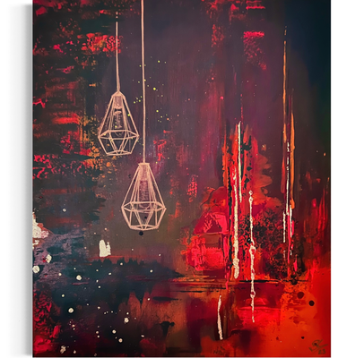 Lamps I  ·  50 x 60 cm  ·  Acryl auf Leinwand  ·  2023 