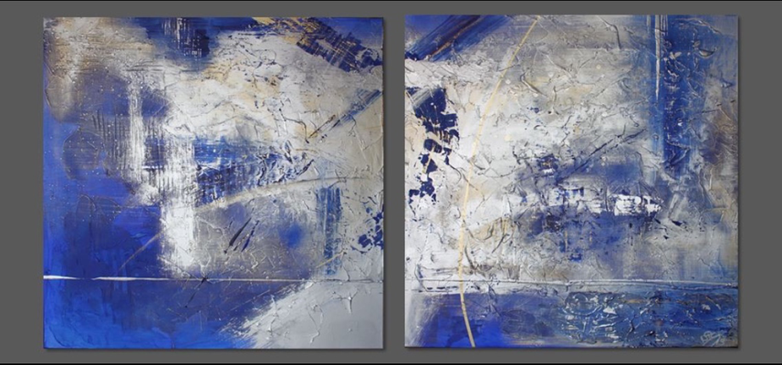 Cosmo  ·  2 x 80 x 80 cm  ·  Mixed Media auf Leinwand  ·  2013  ·  verkauft