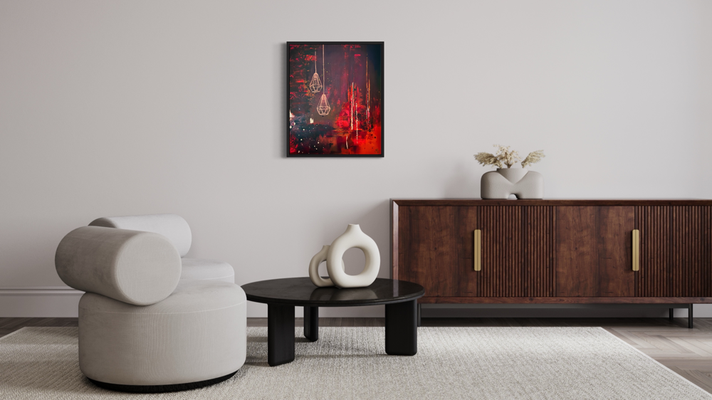 Lamps I  ·  50 x 60 cm  ·  Acryl auf Leinwand  ·  2023 