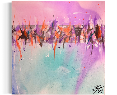 Happy Parrots  ·  50 x 50 cm  ·  Acryl auf Leinwand  ·  2021  ·  verkauft