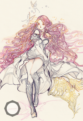 Title: Butterfly | Original Art: Hellobaby (instagram.com/hbisnt) 2021 | Konzeptdesign von Kokoro, durch Linien auf Papier zum Leben erweckt.