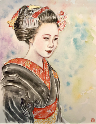 6：奉納舞踊「姫三社」2018年八坂神社節分祭にて　宮川町 花ふさ 菊弥江さん【個人蔵】