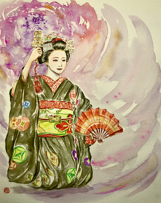 5：奉納舞踊「姫三社」2019年平安神宮例祭にて　宮川町 花ふさ 菊咲奈さん【個人蔵】