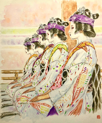 4:2018年祇園祭 花笠巡行 奉納舞踊 小町踊りにて 【個人蔵】　祇園東歌舞会