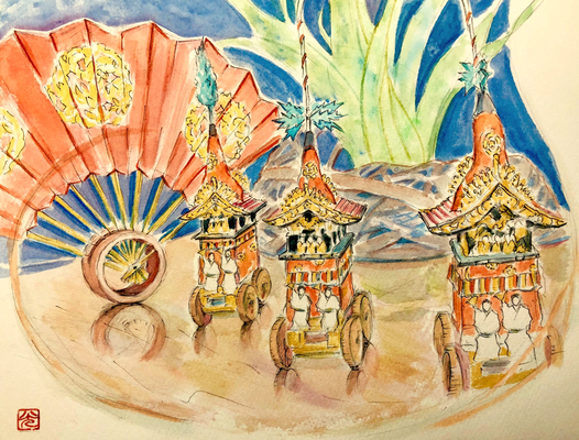 『椿と共に』祇園 椿【個人蔵】（18×23㎝）