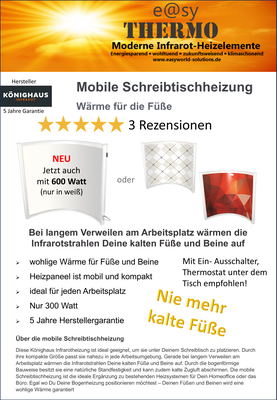 Schreibtisch- oder Bogenheizung
