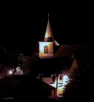 Clocher de l'église de Tauves - Sancy Artens - Auvergne - France