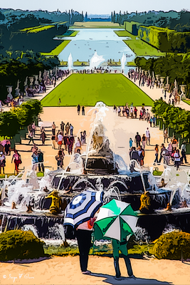 Les jardins du parc au château de Versailles - Le printemps abstrait - Photos façon tableau peinture Serge Faure