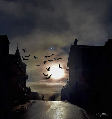 Halloween à Murat le Quaire - Travail photographique sur un cliché original d'Odette - Massif du Sancy - Auvergne - France