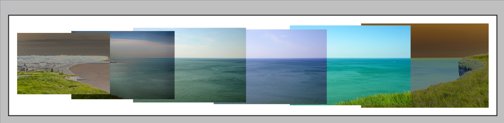 Ault vu des falaises en mosaïque - Côte d'Albatre - Normandie - France