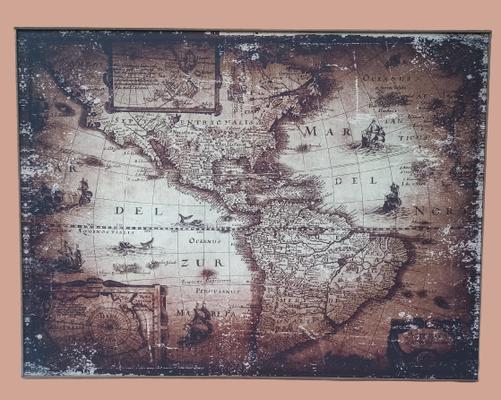 Cuadro lienzo mapa América. Ref 22085. 80x60