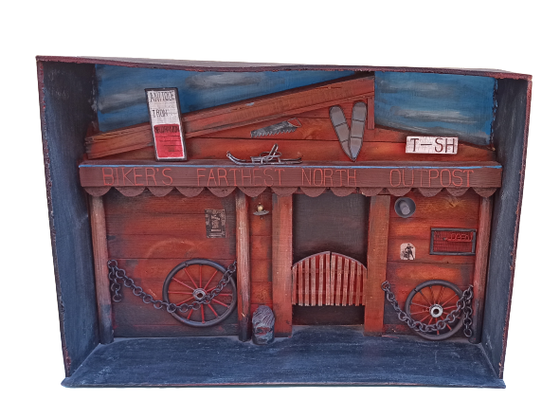 Mural saloon oeste. 78x55x23