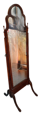 Espejo cheval madera nogal estilo Queen Anne. Principios siglo XX. Ref RG029. 156x43x51. 