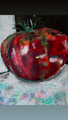 Tomato 2, acylic on canvas, 70x50, 2025