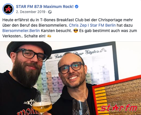 Biersommelier Karsten Morschett bei Radio Star FM - Online-Bierverkostung - biersommelier.berlin