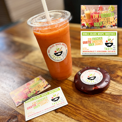 TASTY DAY, Bonuskarte + Aufkleber