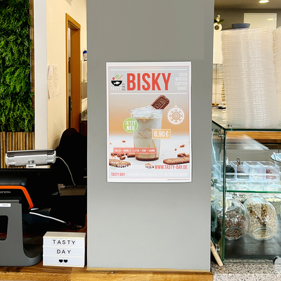 Gestaltetes und produziertes Poster für einen Bowl-Laden in Eschborn