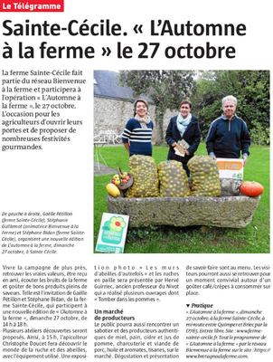 Article du Télégramme 21/10/19