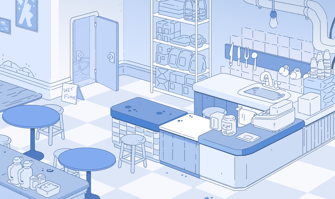 Background Design & Paint for Cool Cats The Milk Chug Series. Created for Titmouse, Inc. 