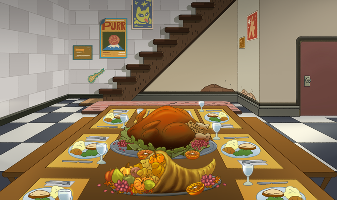 Background Design & Paint for Cool Cats The Milk Chug Series. Created for Titmouse, Inc. 