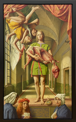 Michael Triegel, Tabula Smaragdina, 2023 Mischtechnik auf MDF-Tafel