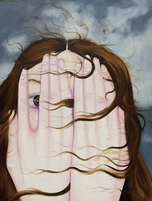 Karolina Jabłońska, Windy portrait, 2024, Öl auf Leinwand 