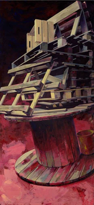 Katrin Brause, Stapel III, 2019 Öl auf Leinwand