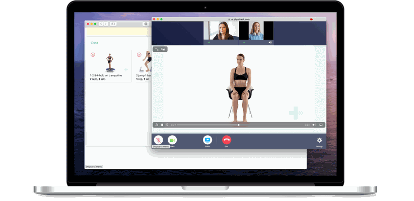 Online Physiotherapie mit dem Computer oder Laptop