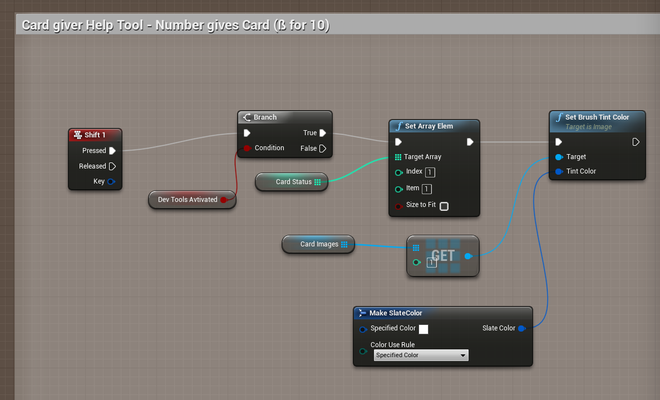 Exerpt of the Dev tool to gain cards without having to search for them