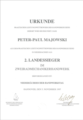 Zweiradmechaniker Leistungswettbewerb 2.Landessieger
