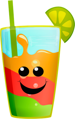jus de fruits - boisson - alimentation - smiley émoticône émoji cartoon clipart illustration - artémotic