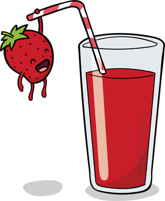 jus de fruits - boisson - alimentation - smiley émoticône émoji cartoon clipart illustration - artémotic