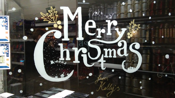 Kelly's - Wassenaar - kerst raam illustraties / christmas window painting