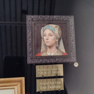 Lady of Heliké, Awarded by The Royal Society of Miniature Painters, with "The Mundy Sovereign Portrait Award" and "Award for First Time Exhibitor"