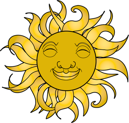soleil - astre - environnement - smiley émoticône émoji cartoon clipart illustration - artémotic