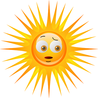 soleil - astre - environnement - smiley émoticône émoji cartoon clipart illustration - artémotic