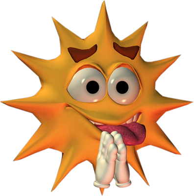 soleil - astre - environnement - smiley émoticône émoji cartoon clipart illustration - artémotic