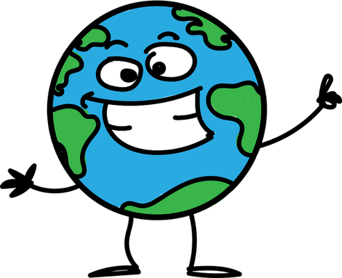 terre - astre - environnement - smiley émoticône émoji cartoon clipart illustration - artémotic
