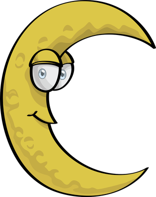 lune - astre - environnement - smiley émoticône émoji cartoon clipart illustration - artémotic