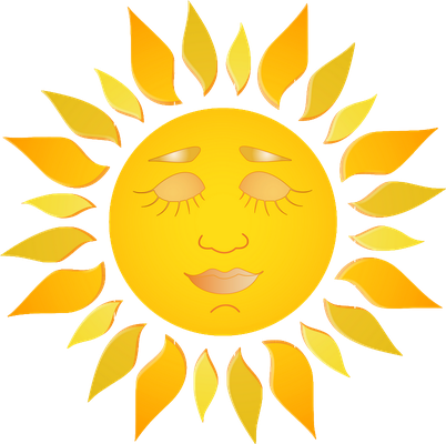soleil - astre - environnement - smiley émoticône émoji cartoon clipart illustration - artémotic