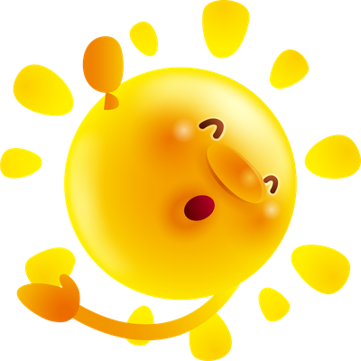 soleil - astre - environnement - smiley émoticône émoji cartoon clipart illustration - artémotic