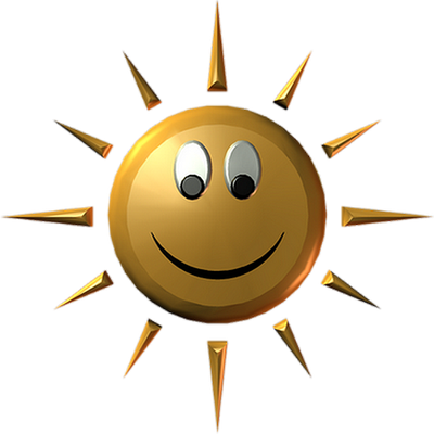 soleil - astre - environnement - smiley émoticône émoji cartoon clipart illustration - artémotic