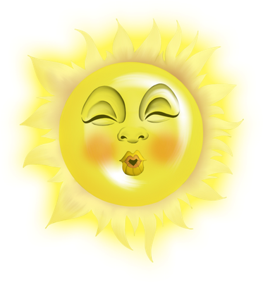 soleil - astre - environnement - smiley émoticône émoji cartoon clipart illustration - artémotic