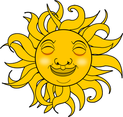 soleil - astre - environnement - smiley émoticône émoji cartoon clipart illustration - artémotic