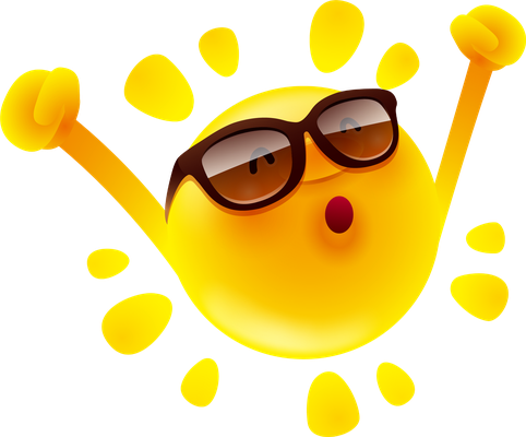 soleil - astre - environnement - smiley émoticône émoji cartoon clipart illustration - artémotic