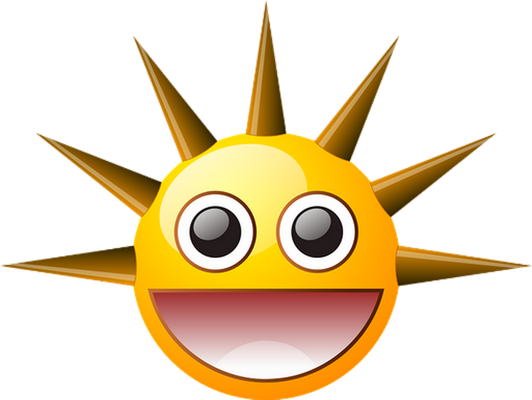 soleil - astre - environnement - smiley émoticône émoji cartoon clipart illustration - artémotic