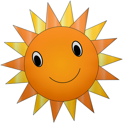 soleil - astre - environnement - smiley émoticône émoji cartoon clipart illustration - artémotic
